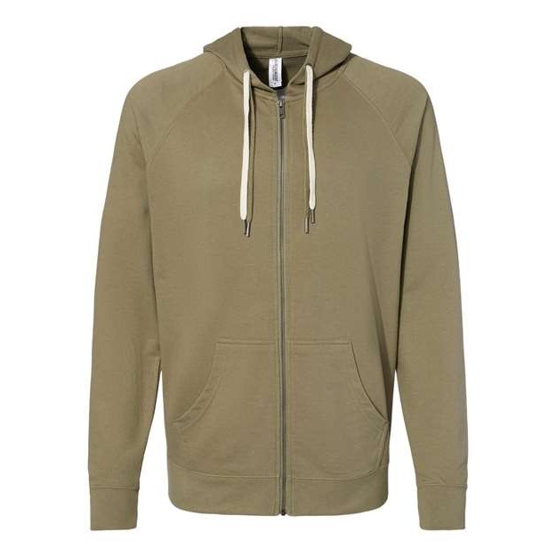 Unisex Icon Lightweight Loopback Terry Full-Zip Hooded Sweatshirt - Thumbnail Image