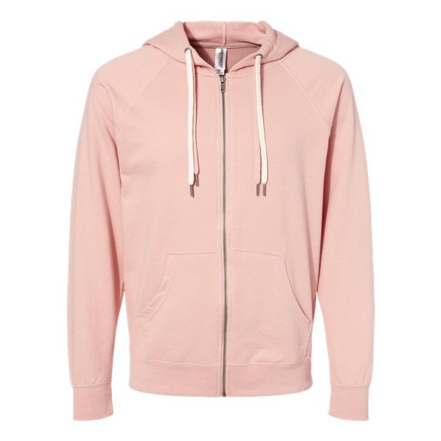 Unisex Icon Lightweight Loopback Terry Full-Zip Hooded Sweatshirt - Thumbnail Image