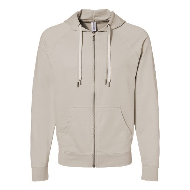 Unisex Icon Lightweight Loopback Terry Full-Zip Hooded Sweatshirt - Thumbnail Image