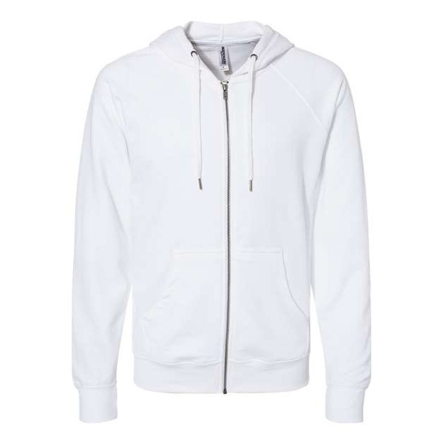 Unisex Icon Lightweight Loopback Terry Full-Zip Hooded Sweatshirt - Thumbnail Image