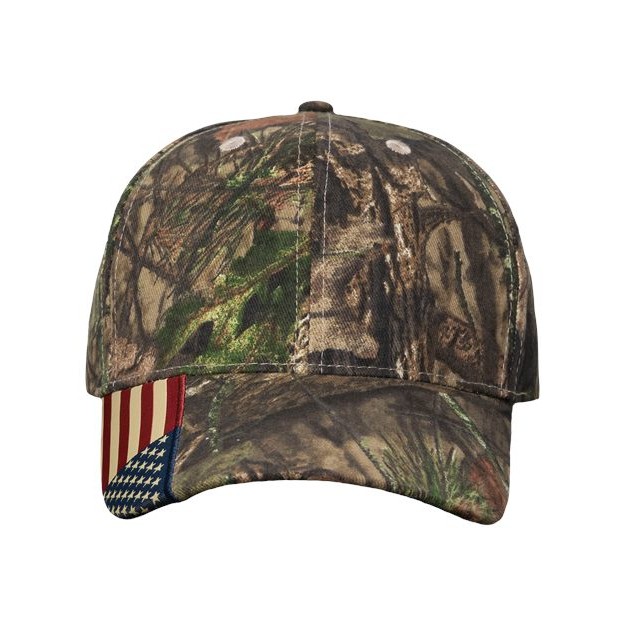 Camo Woven USA Flag Cap