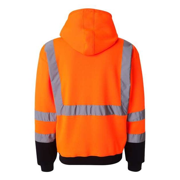 Unisex Hi-Vis Full-Zip Hooded Sweatshirt - Thumbnail Image