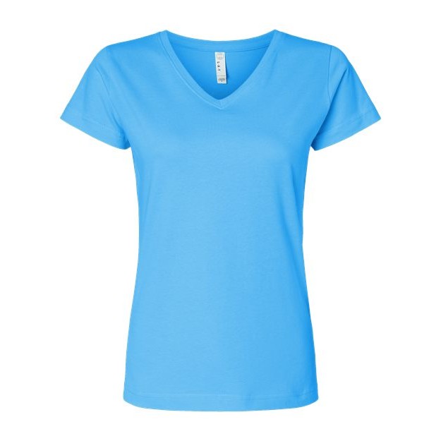 Women's Fine Jersey V-Neck Tee - Thumbnail Image