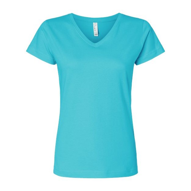 Women's Fine Jersey V-Neck Tee - Thumbnail Image