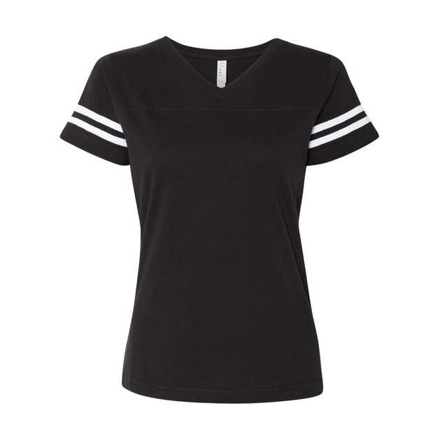Women's Football V-Neck Fine Jersey Tee - Main Image