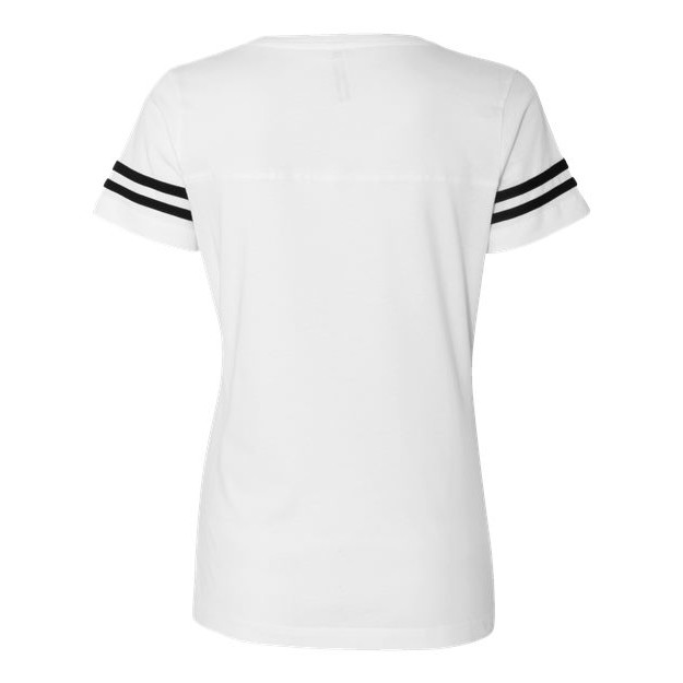 Women's Football V-Neck Fine Jersey Tee - Thumbnail Image