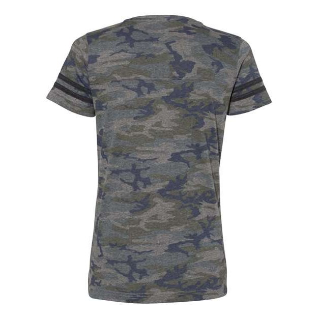 Women's Football V-Neck Fine Jersey Tee - Thumbnail Image