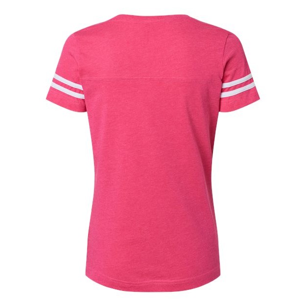 Women's Football V-Neck Fine Jersey Tee - Thumbnail Image
