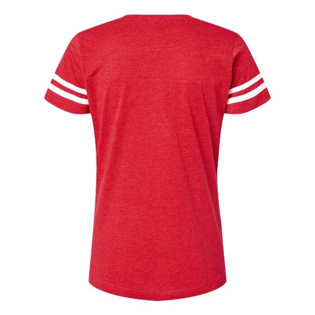Women's Football V-Neck Fine Jersey Tee - Thumbnail Image