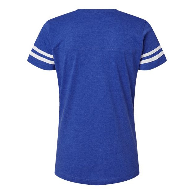 Women's Football V-Neck Fine Jersey Tee - Thumbnail Image