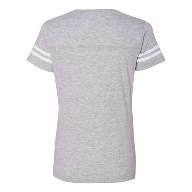 Women's Football V-Neck Fine Jersey Tee - Thumbnail Image
