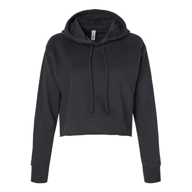 Women's Laguna Sueded Raw Edge Crop Hoodie Sweatshirt - Main Image