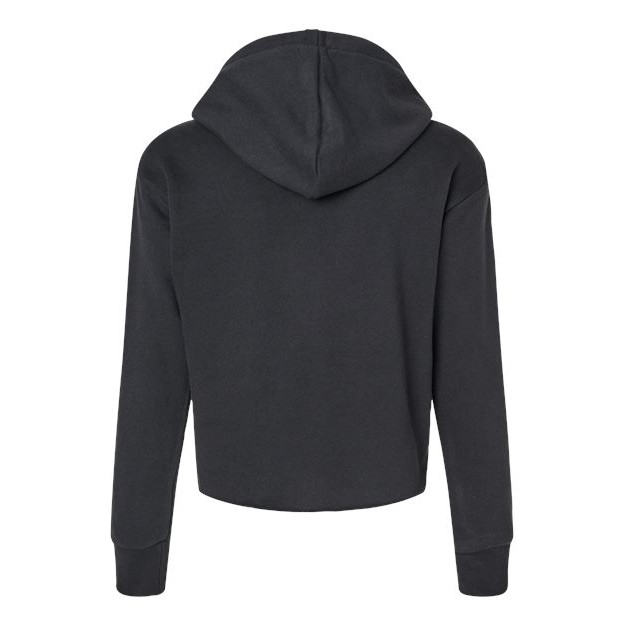 Women's Laguna Sueded Raw Edge Crop Hoodie Sweatshirt - Thumbnail Image