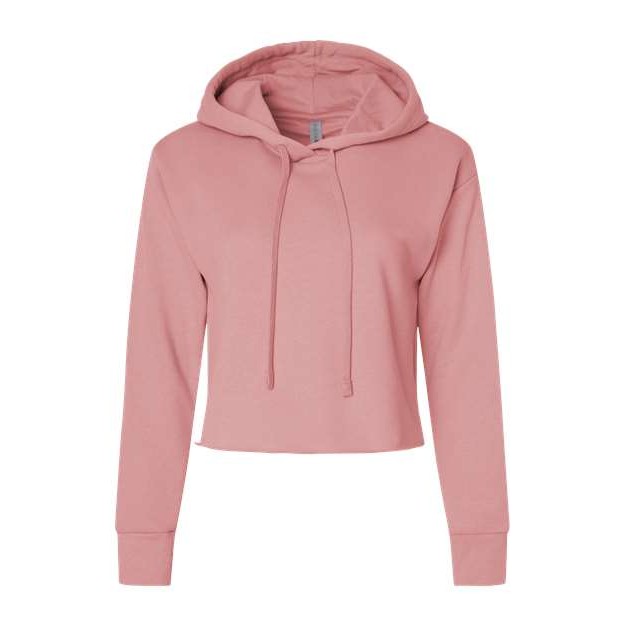Women's Laguna Sueded Raw Edge Crop Hoodie Sweatshirt - Thumbnail Image