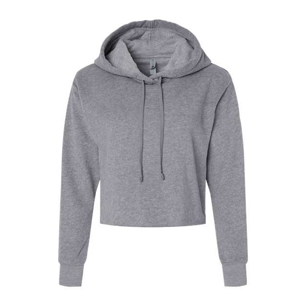 Women's Laguna Sueded Raw Edge Crop Hoodie Sweatshirt - Thumbnail Image