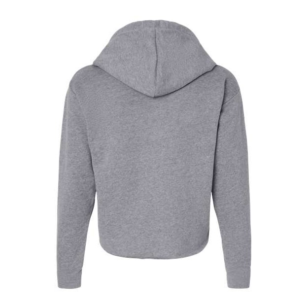 Women's Laguna Sueded Raw Edge Crop Hoodie Sweatshirt - Thumbnail Image