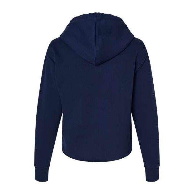 Women's Laguna Sueded Raw Edge Crop Hoodie Sweatshirt - Thumbnail Image