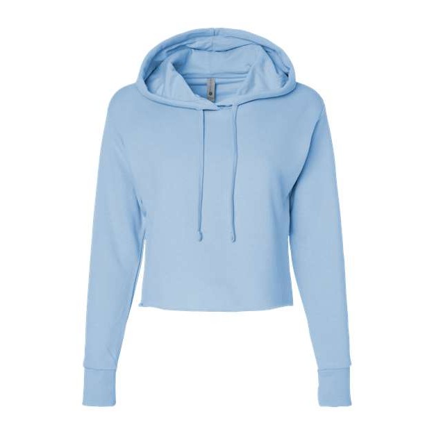 Women's Laguna Sueded Raw Edge Crop Hoodie Sweatshirt - Thumbnail Image