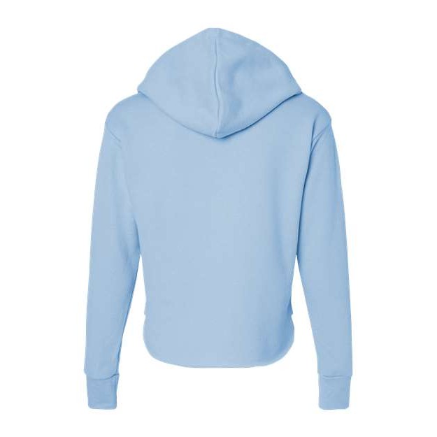 Women's Laguna Sueded Raw Edge Crop Hoodie Sweatshirt - Thumbnail Image