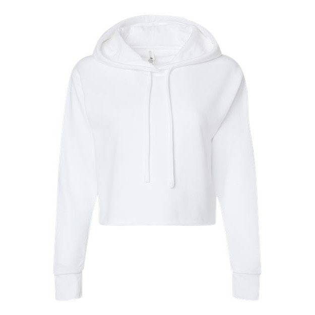Women's Laguna Sueded Raw Edge Crop Hoodie Sweatshirt - Thumbnail Image