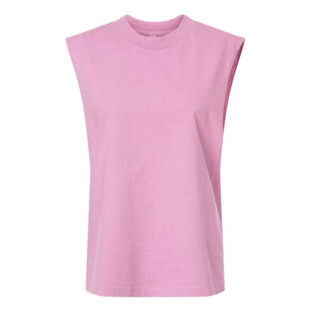 Unisex Heavyweight Cotton Garment-Dyed Mid-Length Muscle Tee - Thumbnail Image