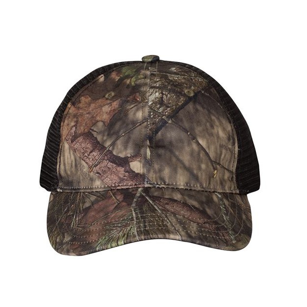 Garment Washed Printed Trucker Cap - Thumbnail Image