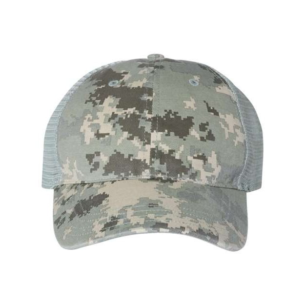 Garment Washed Printed Trucker Cap - Thumbnail Image