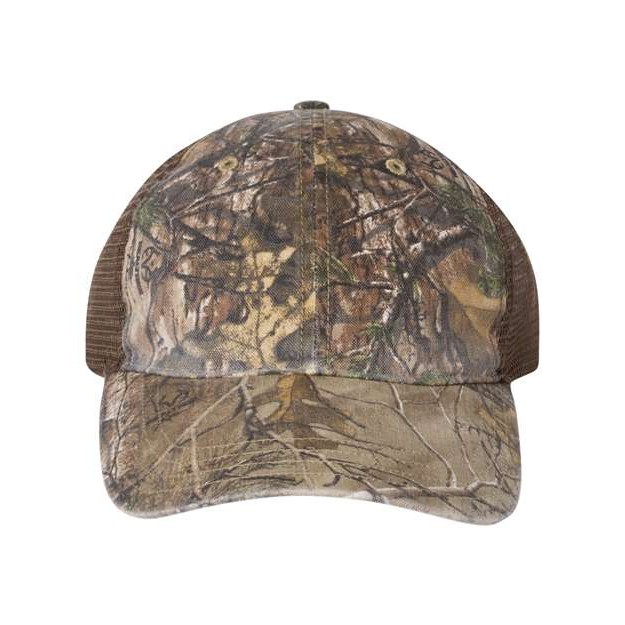 Garment Washed Printed Trucker Cap - Thumbnail Image