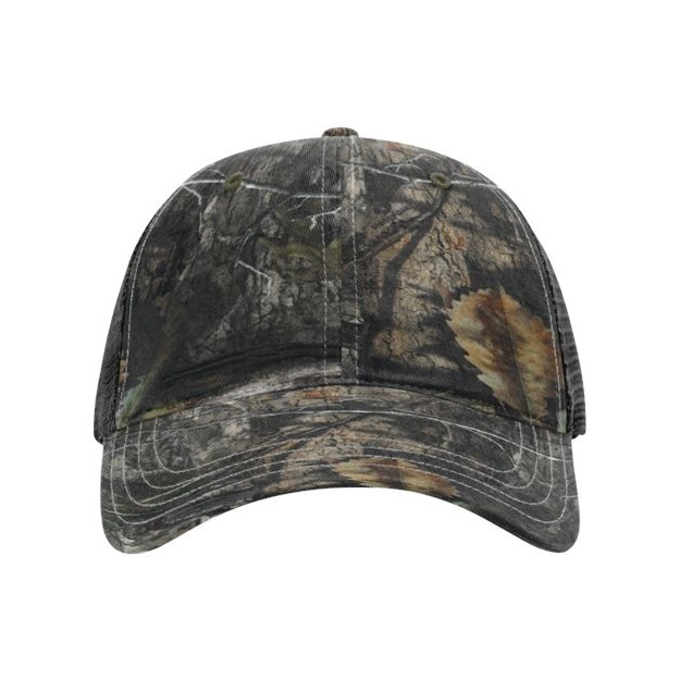 Garment Washed Printed Trucker Cap - Thumbnail Image