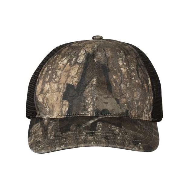 Garment Washed Printed Trucker Cap - Thumbnail Image