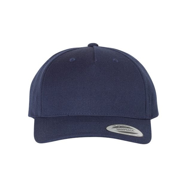 Premium Five-Panel Curved Bill Snapback Cap - Thumbnail Image