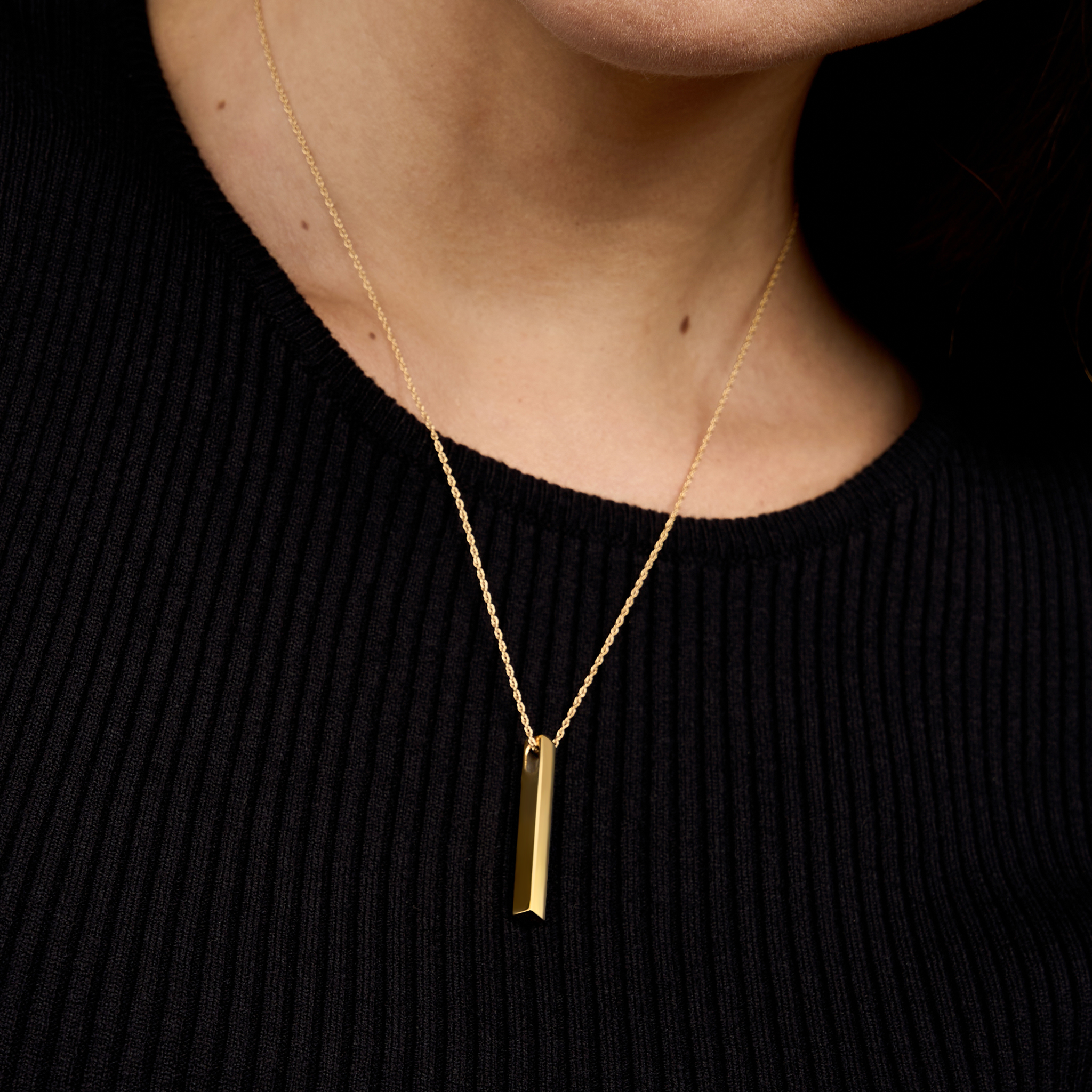 Custom Vertical Name Bar Pendant (Engraving) - Thumbnail Image