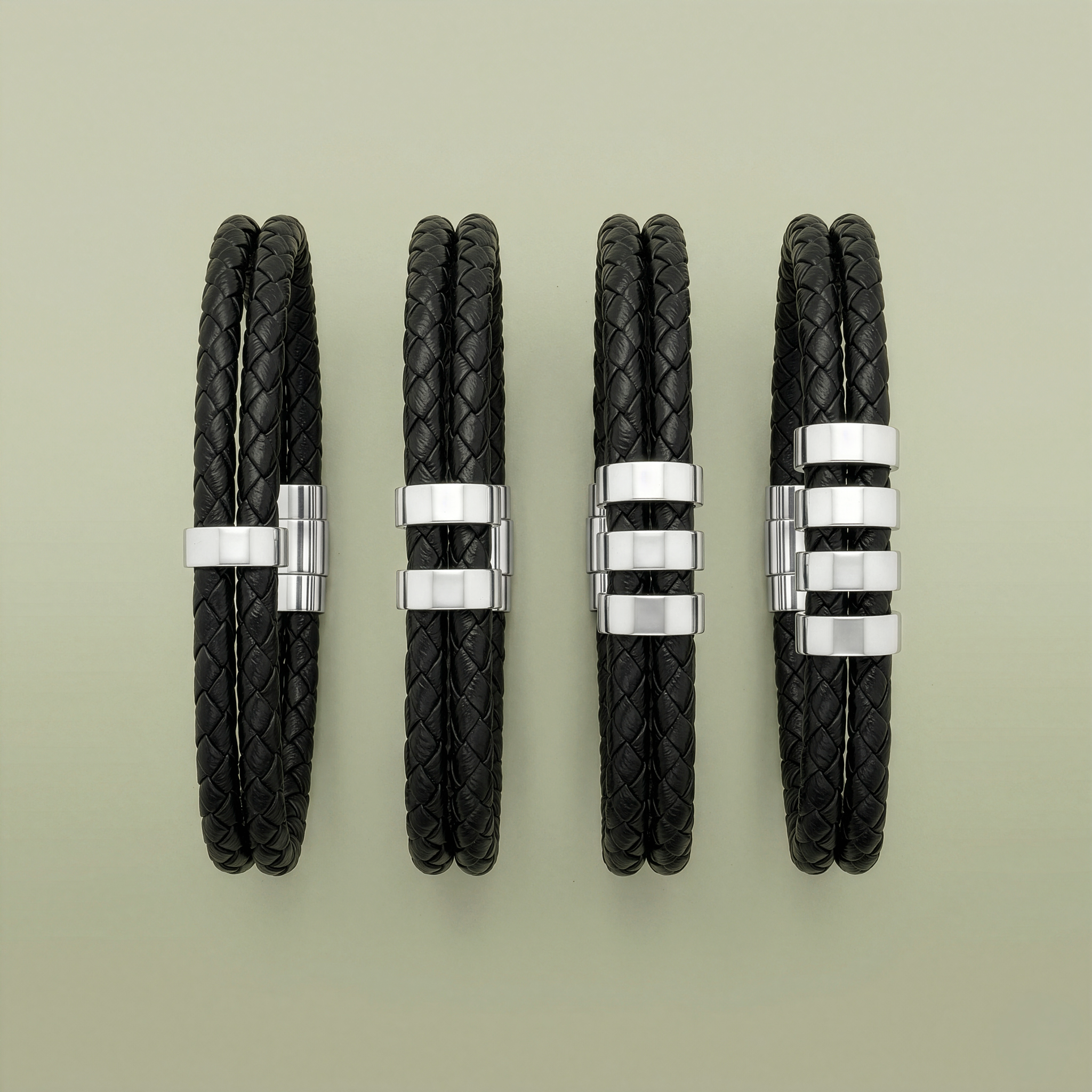 Leather Bracelet with Beads (Engraving) - Thumbnail Image
