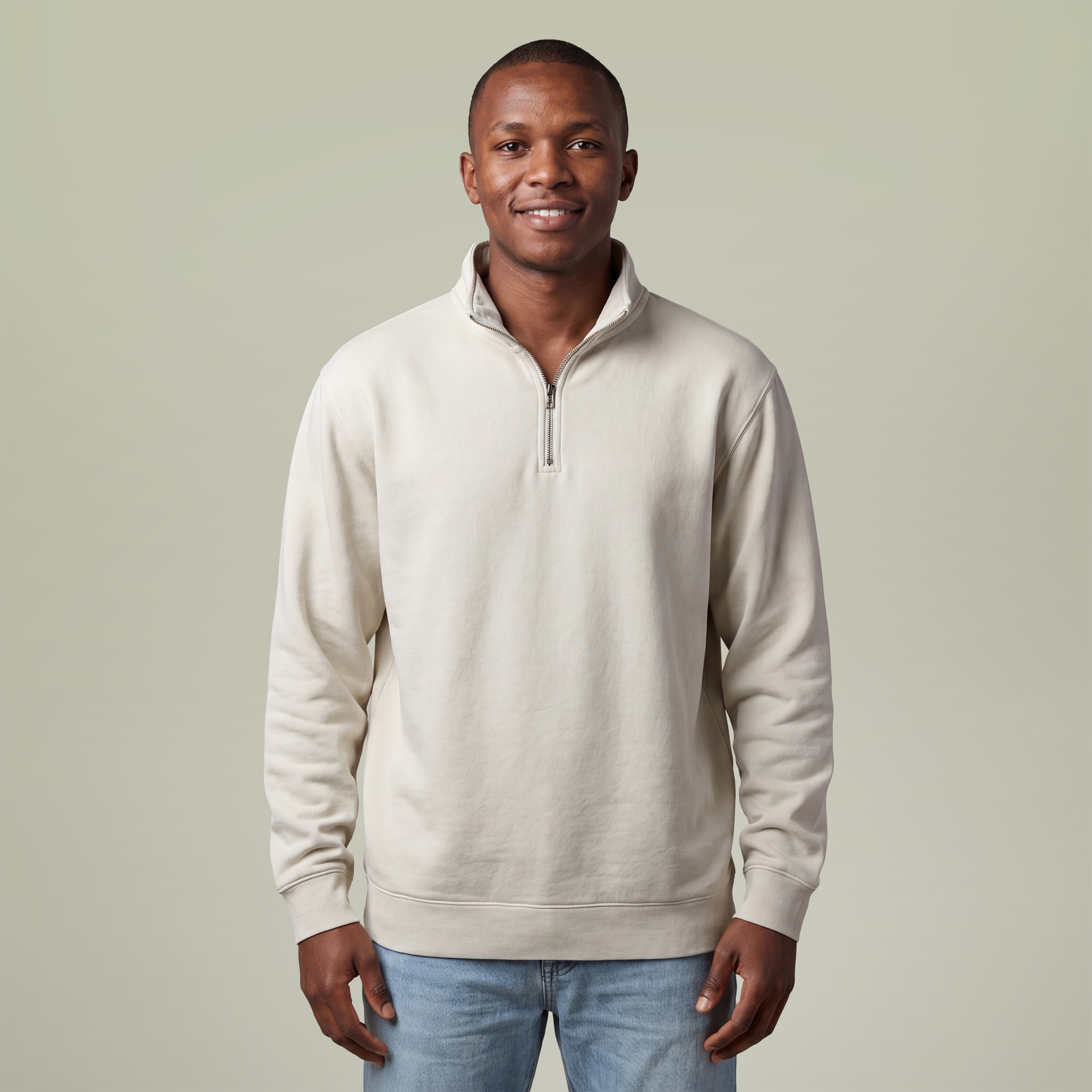 Unisex Pigment-Dyed Quarter-Zip Pullover - Main Image