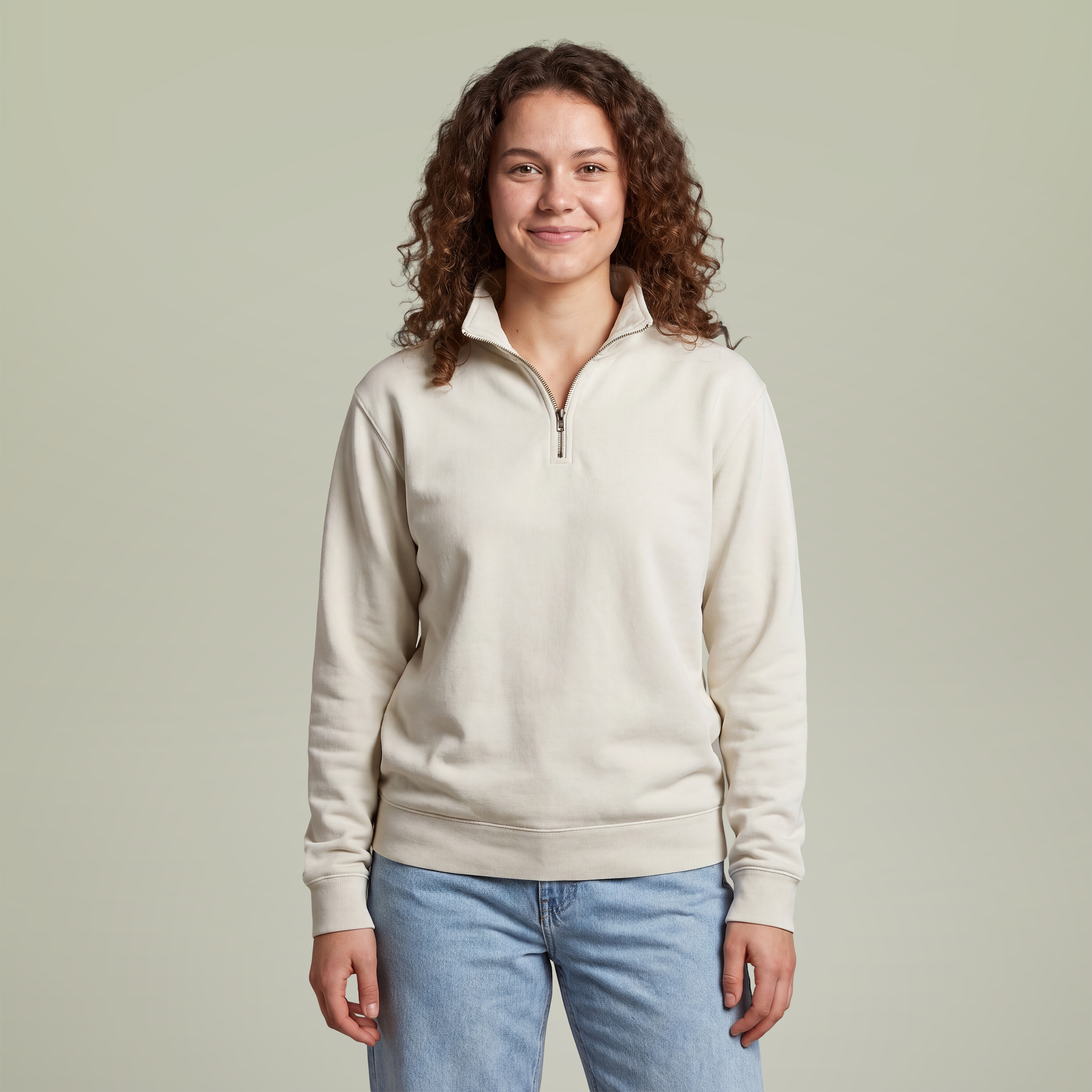 Unisex Pigment-Dyed Quarter-Zip Pullover - Thumbnail Image