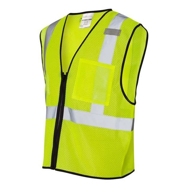 Unisex Single Pocket Zipper Mesh Class 2 Vest - Thumbnail Image