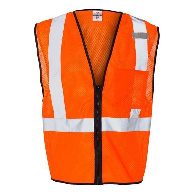Unisex Single Pocket Zipper Mesh Class 2 Vest - Thumbnail Image