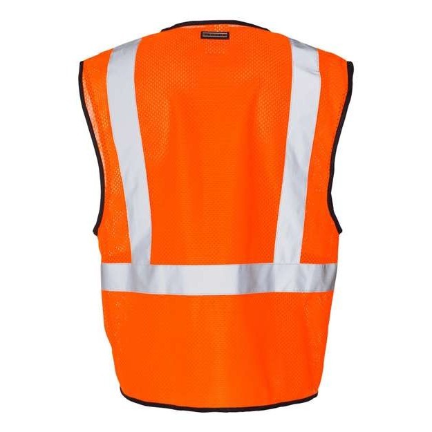 Unisex Single Pocket Zipper Mesh Class 2 Vest - Thumbnail Image