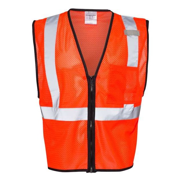 Unisex Single Pocket Zipper Mesh Class 2 Vest - Thumbnail Image