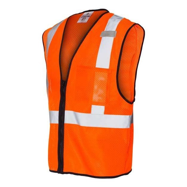 Unisex Single Pocket Zipper Mesh Class 2 Vest - Thumbnail Image