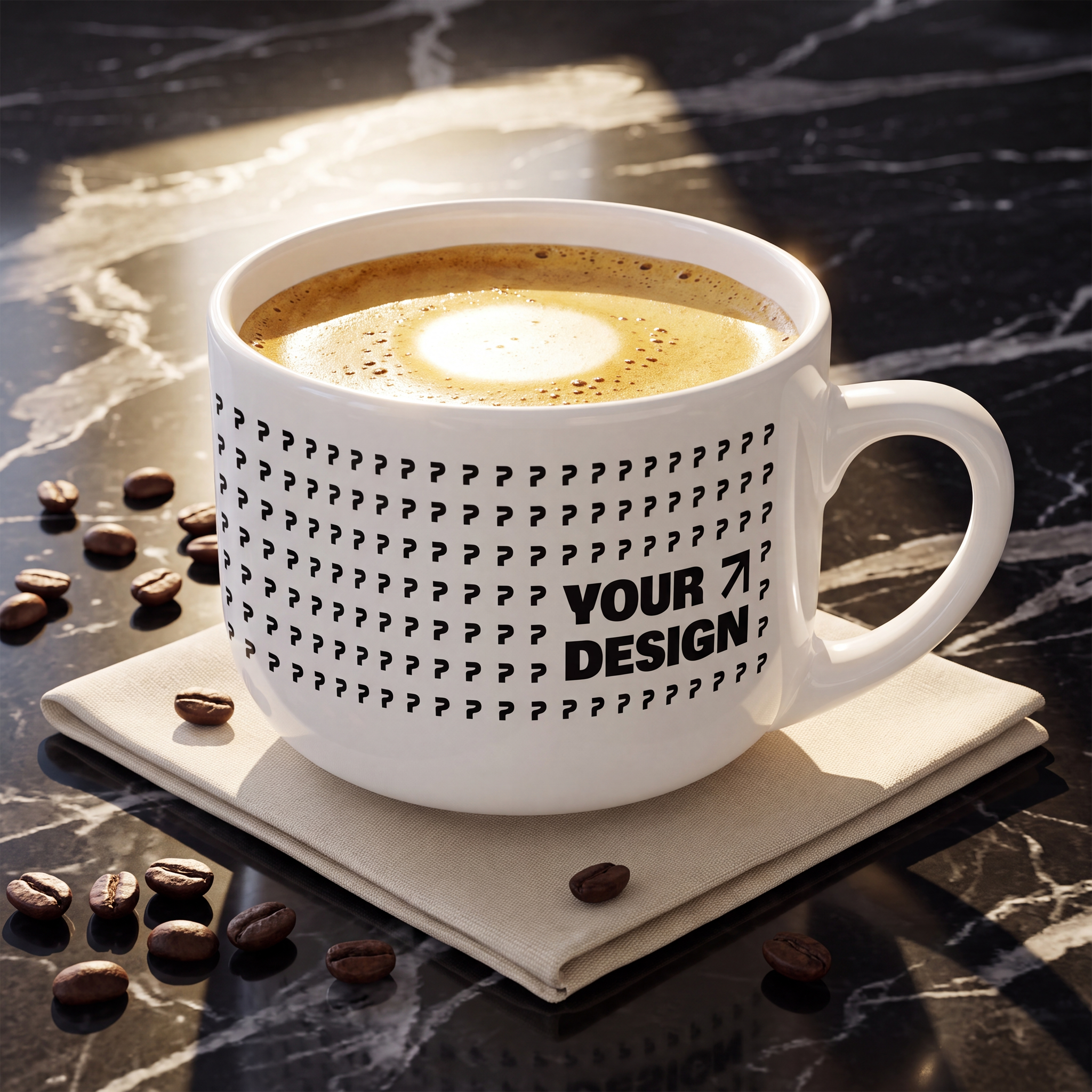 White Ceramic Latte Mug, 25oz - Thumbnail Image