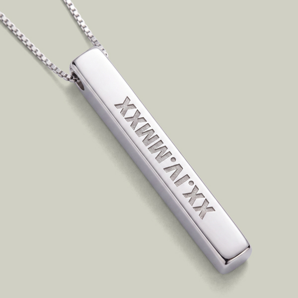 Custom Vertical Name Bar Pendant (Engraving) - Thumbnail Image
