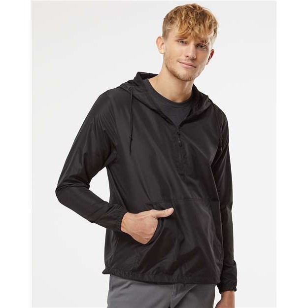 Unisex Lightweight Quarter-Zip Windbreaker Pullover Jacket - Thumbnail Image