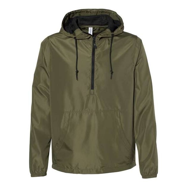 Unisex Lightweight Quarter-Zip Windbreaker Pullover Jacket - Thumbnail Image