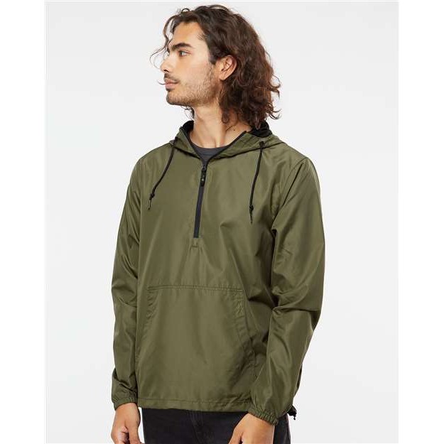 Unisex Lightweight Quarter-Zip Windbreaker Pullover Jacket - Thumbnail Image