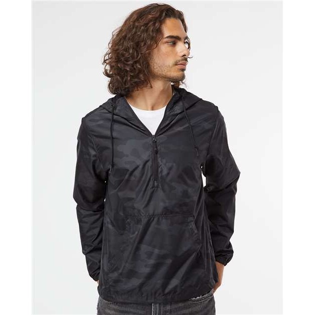 Unisex Lightweight Quarter-Zip Windbreaker Pullover Jacket - Thumbnail Image