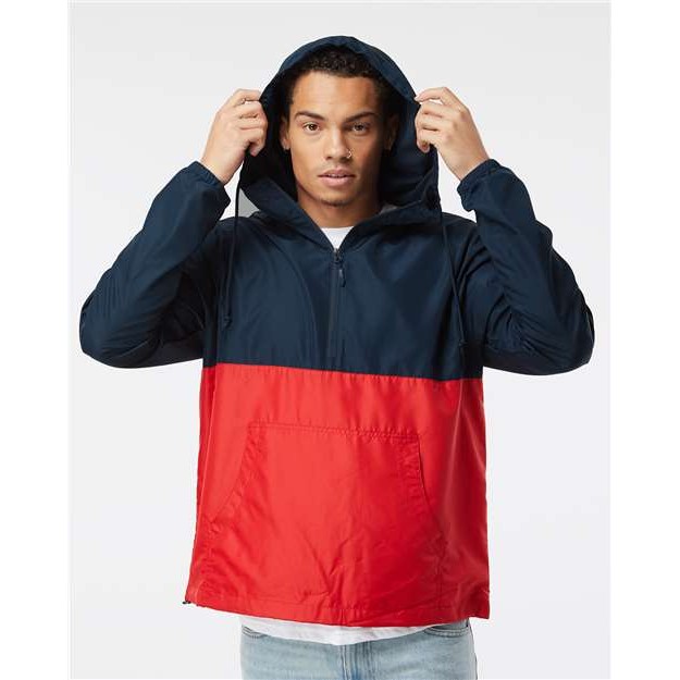 Unisex Lightweight Quarter-Zip Windbreaker Pullover Jacket - Thumbnail Image