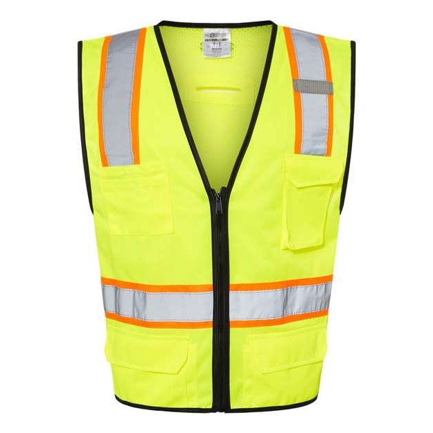 Unisex 6 Pocket Contrast Class 2 Vest - Thumbnail Image