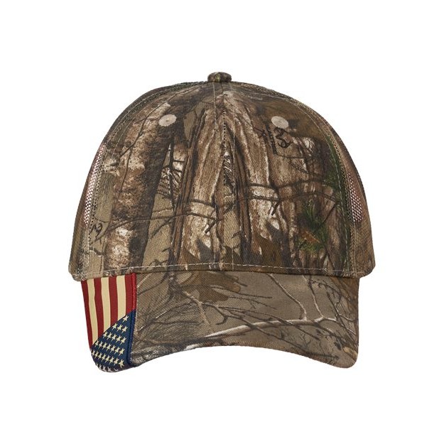 Camo Woven USA Flag Mesh Cap - Thumbnail Image