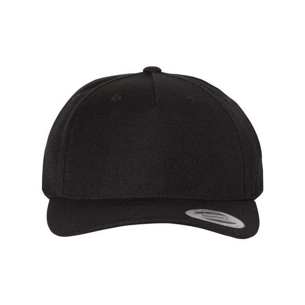 Premium Five-Panel Curved Bill Snapback Cap - Thumbnail Image
